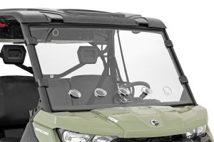 Can-Am Defender MAX HD10 DPS Windshield - Front - Rough Country - Vented, Scratch Resistant - '17-'23 Can-Am Defender MAX HD10 DPS Windshield - Front - Rough Country - Vented, Scratch Resistant - '17-'23